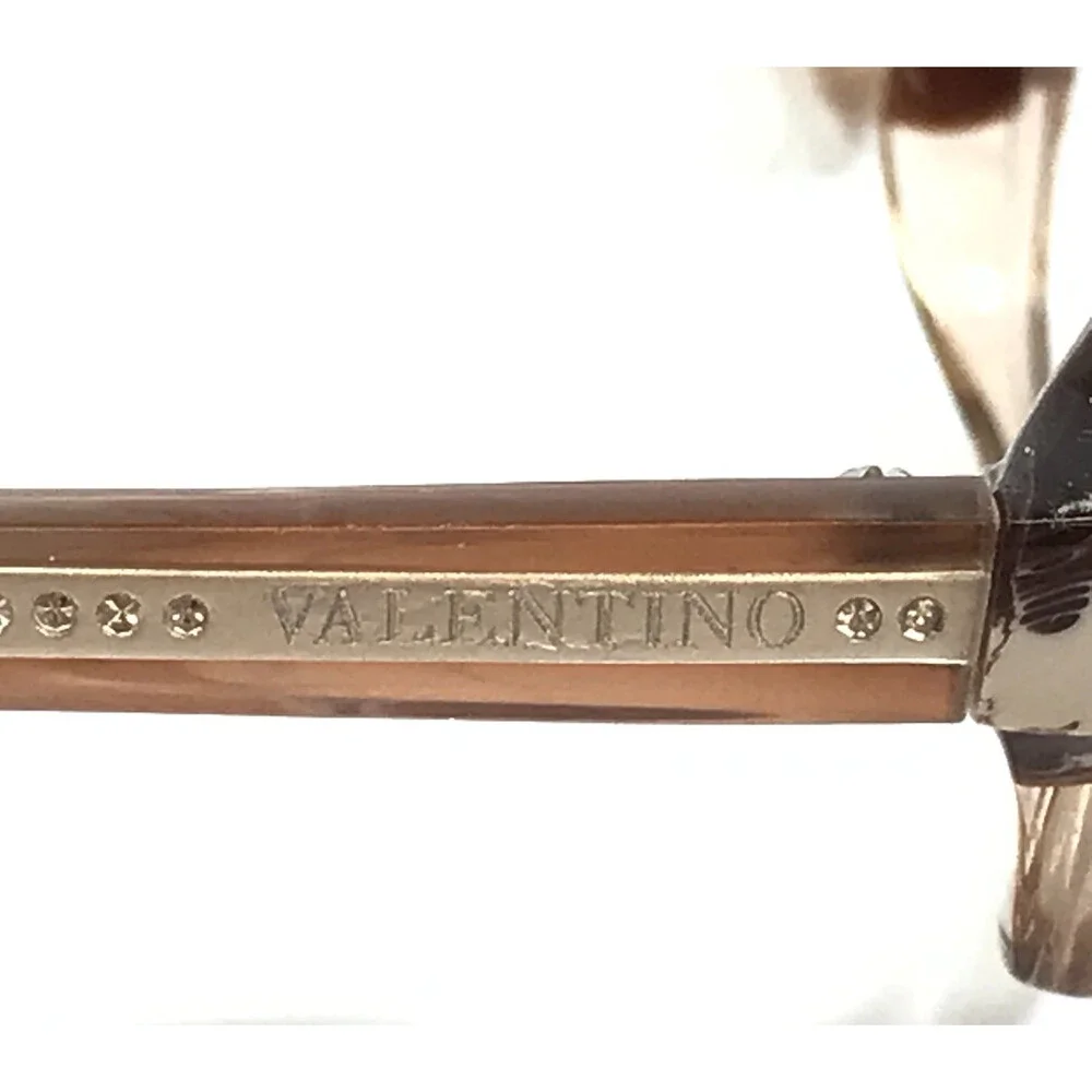 Valentino Eyeglasses Frames 5504/STR 0NDJ Striped Brown Crystals 49-16-135